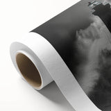 Rolled canvas showcasing a serene lighthouse landscape design, featuring vibrant blues and greens, ideal for nautical-themed decor. Perfectly packaged in a durable cardboard tube for safe shipping.