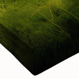 Close-up of a stretched canvas wall art piece depicting a serene marsh landscape, showcasing vibrant greens and earthy tones, perfect for nature-themed decor.