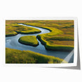 Vibrant rolled wall art print showcasing a serene marsh landscape with lush green foliage and calm water, perfect for nature-themed home decor. Ideal for enhancing any room's ambiance.