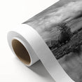 Rolled canvas artwork showcasing a serene marsh landscape with vibrant greens and blues, ideal for nature lovers seeking tranquil home decor accents.
