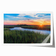 Lush marshland landscape wall art print showcasing vibrant greens and serene water reflections, perfect for enhancing nature-inspired home decor.