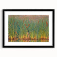 Black-framed wall art collection showcasing serene marsh and swamp landscapes, featuring vibrant colors and intricate details, ideal for home decor.