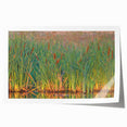Lush swamp landscape wall art print showcasing vibrant greens and earthy tones, rolled for easy display in home decor. Perfect for nature enthusiasts.