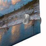 Vibrant close-up of a landscape wall art design featuring a serene marsh and swamp scene, showcasing rich greens and blues, perfect for nature lovers' home decor.