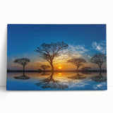 Stretched canvas wall art showcasing a serene marsh landscape with vibrant greenery and calm waters, perfect for enhancing home decor and creating a tranquil atmosphere.
