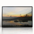 Framed acrylic wall art collection showcasing a vibrant marsh landscape design with lush greenery and reflections in water, set in a sleek black frame.