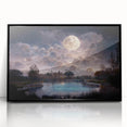 Framed wall art collection showcasing a serene marsh landscape with vibrant greens and reflective water, set in a sleek black frame, perfect for home decor.