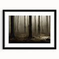 Framed wall art showcasing a serene marsh landscape with lush greenery and a tranquil swamp scene, featuring a black frame and white matting for an elegant presentation.