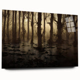 Acrylic glass wall art collection showcasing a tranquil marsh landscape design, featuring vibrant greens and blues, ideal for home decor. Perfect for nature enthusiasts.