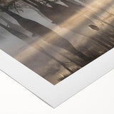 Vibrant rolled canvas wall art depicting a serene marsh landscape with lush greenery and reflections in the water, ideal for nature-themed decor.