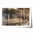 Lush marsh landscape wall art print showcasing vibrant greens and earthy tones, perfect for nature-inspired decor, rolled for easy framing and display.