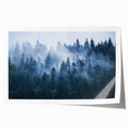 Serene landscape wall art print showcasing a misty forest scene with soft, muted colors, perfect for adding a tranquil touch to home décor.