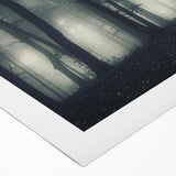Rolled canvas art showcasing a serene landscape design with mist and fog, perfect for enhancing home decor. Features soft colors and tranquil imagery.
