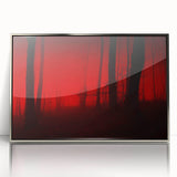 Framed acrylic wall art featuring a serene landscape design with mist and fog, set in a sleek silver frame, ideal for modern home decor. Perfect for adding tranquility to any space.