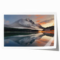 Serene landscape wall art print showcasing misty mountains and fog, perfect for adding a tranquil touch to modern home decor. Ideal for living rooms or bedrooms.