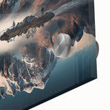 Close-up of a vibrant acrylic landscape wall art piece showcasing majestic mountains, perfect for home decor. Ideal for nature lovers seeking stylish accents.