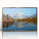 Framed wall art collection featuring a stunning mountain landscape design, highlighted with a gold acrylic frame, perfect for home decor and enhancing interior aesthetics.