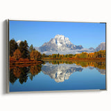 Framed canvas wall art showcasing a stunning mountain landscape, featuring rich colors and intricate details, ideal for home decor and nature lovers.