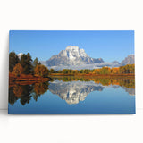 Stretched canvas wall art showcasing a stunning mountain landscape design, featuring vibrant colors and intricate details, perfect for home décor.