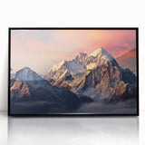 Framed acrylic wall art showcasing a stunning mountain landscape design with rich colors, perfect for adding a touch of nature-inspired decor to any room.