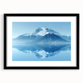 Framed black and white landscape wall art featuring majestic mountain peaks, ideal for modern home decor, enhancing indoor spaces with a serene aesthetic.