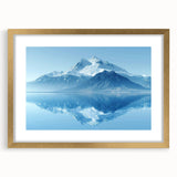 Gold-framed wall art collection featuring a stunning mountain landscape design, elegantly matted, ideal for enhancing home decor with nature-inspired aesthetics.