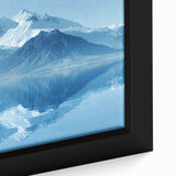 Framed canvas wall art showcasing a close-up of a stunning mountain landscape, featuring vibrant colors and intricate details, perfect for home decor.