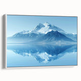 Framed canvas wall art showcasing a stunning mountain landscape design, featuring vibrant colors and intricate details, perfect for home decor enhancement. The artwork is displayed from a side view against a white background, emphasizing its elegant frame and artistic appeal.