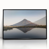 Framed acrylic wall art displaying a captivating mountain landscape design in black, perfect for modern decor. Ideal for enhancing living spaces with natural beauty.