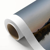 Stunning rolled canvas showcasing a vibrant mountain landscape design in rich colors, perfect for home decor or art collection, packaged securely for delivery.