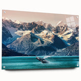 Acrylic landscape wall art collection showcasing majestic mountain scenery, framed with pins for display. Ideal for enhancing modern decor in homes and offices.