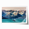 Vibrant landscape wall art print showcasing majestic mountains and a serene sky, rolled and ready for display, ideal for home decor enthusiasts seeking nature-inspired aesthetics.