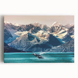 Stretched canvas wall art showcasing a serene mountain landscape with vibrant colors and intricate details, perfect for enhancing home decor aesthetics.