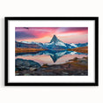 Black-framed wall art featuring a stunning mountain landscape design, showcasing vibrant colors and intricate details, perfect for enhancing home decor.