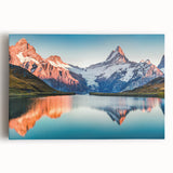 Stretched canvas artwork featuring a breathtaking mountain landscape design in vibrant colors, perfect for home décor. Ideal for nature lovers seeking inspiration.
