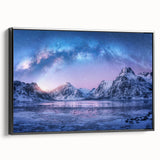 Framed canvas wall art showcasing a breathtaking mountain landscape design, featuring rich colors and intricate details, perfect for enhancing home decor with nature-inspired elegance.