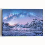 Stretched canvas wall art showcasing a vibrant mountain landscape design, featuring rich colors and intricate details, perfect for enhancing any living space.