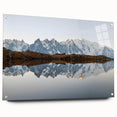 Vibrant acrylic glass wall art collection showcasing a stunning mountain landscape design in a side view, complete with polished pins for easy display. Ideal for nature enthusiasts and home decor.