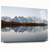 Vibrant acrylic glass wall art collection showcasing a stunning mountain landscape design in a side view, complete with polished pins for easy display. Ideal for nature enthusiasts and home decor.