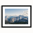 Framed black wall art featuring a stunning mountain landscape design with vibrant colors, showcasing nature's beauty and perfect for home decor.