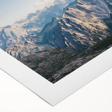 Vibrant rolled canvas showcasing a stunning mountain landscape design, emphasizing rich colors and intricate details, perfect for home decor or art enthusiasts.