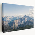 Stretched canvas wall art showcasing a scenic mountain landscape with vibrant colors and intricate details, perfect for home decor and interior design.