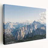 Stretched canvas wall art showcasing a scenic mountain landscape with vibrant colors and intricate details, perfect for home decor and interior design.