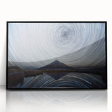 Framed acrylic wall art showcasing a stunning mountain landscape design, with a sleek black frame, ideal for home or office decor. Perfect for nature enthusiasts.