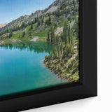 Framed canvas wall art showcasing a stunning close-up of mountain landscapes, featuring rich colors and intricate details, perfect for enhancing home decor.