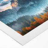 Stunning rolled canvas artwork showcasing a vibrant mountain landscape design, featuring rich colors and intricate details, perfect for enhancing any room's decor.