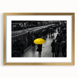 Elegant wall art featuring a gold-framed landscape design showcasing a serene railroad scene, complete with a mat for enhanced presentation and depth. Ideal for home decor enthusiasts looking to add a touch of sophistication to their interiors.