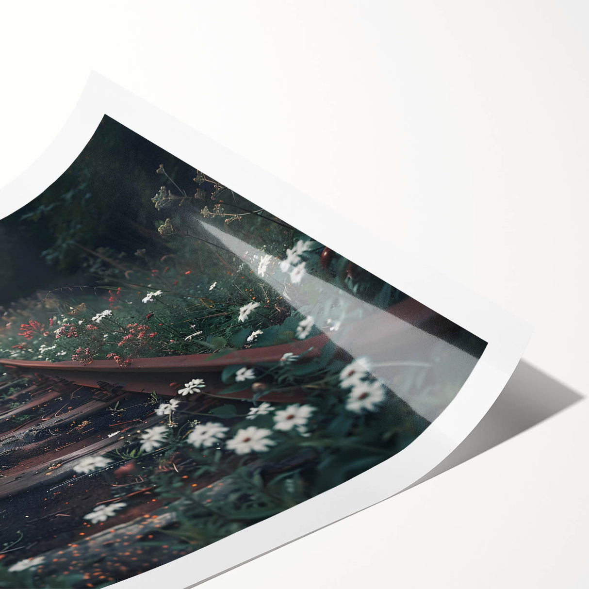 Landscape railroad wall art print showcasing vibrant colors and intricate details, rolled and ready for framing, perfect for enhancing any living space.