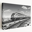 Stretched canvas wall art showcasing a vibrant landscape design with railroads, featuring rich colors and intricate details, ideal for home decor.