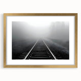Framed wall art collection featuring a scenic railroad landscape design with a gold mat, showcasing intricate details and vibrant colors, perfect for home decor.